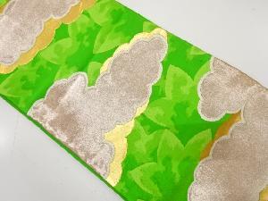 アンティーク　雲に楓模様織り出し袋帯（着用可）